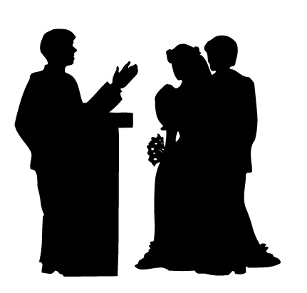 Wedding officiant silhouette